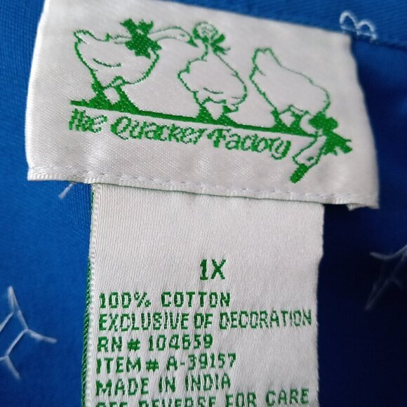 Quacker Factory Western Blue Twill Beaded Rhinestone Jacket Size 1X - Picture 8 of 9